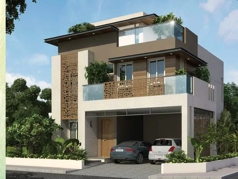 Type 3 villa concept — a three-floor premium villa of 2,510 sq ft with double car porch